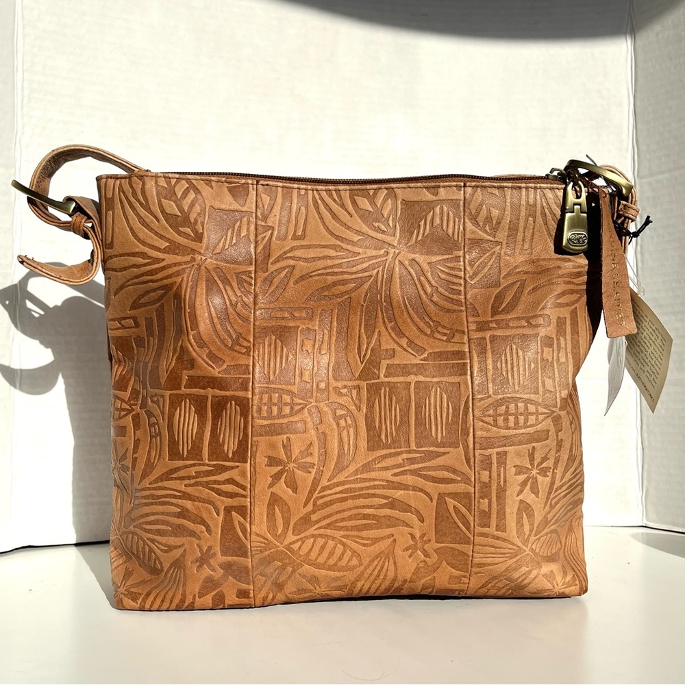 Great American Leatherworks Embossed Floral Leather Bag